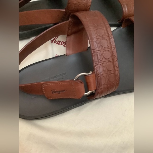 NOT FOR SALE RIGHT NOW Ferragamo Men’s Brown Leather Gancini Sandals​​ - Picture 7 of 14